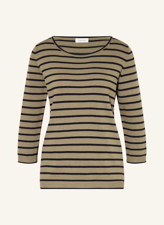 darling harbour Pullover mit 3/4-Arm OLIV/ DUNKELBLAU