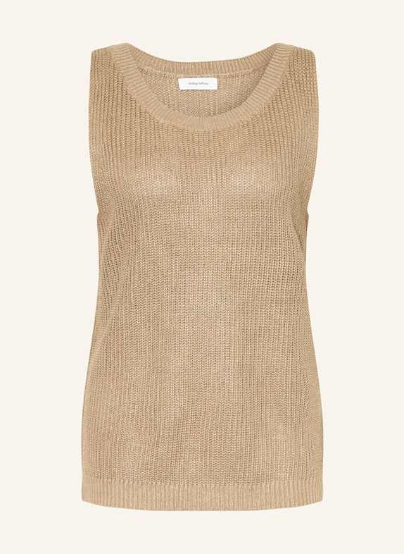 darling harbour Stricktop aus Leinen TAUPE