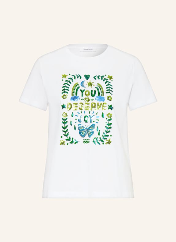 darling harbour T-Shirt mit Pailletten WEISS