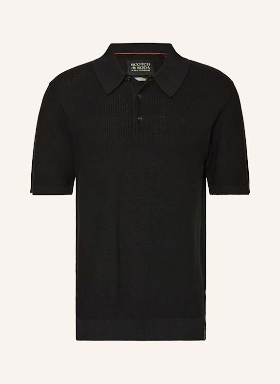 SCOTCH & SODA Strick-Poloshirt SCHWARZ