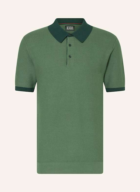 SCOTCH & SODA Strick-Poloshirt DUNKELGRÜN