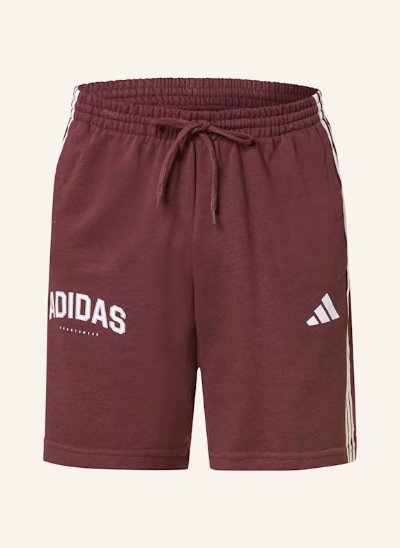 adidas Sweatshorts 3-STREIFEN DUNKELROT/ WEISS
