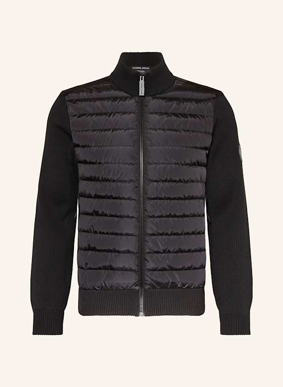 CANADA GOOSE Strickjacke HYBRIDGE im Materialmix SCHWARZ