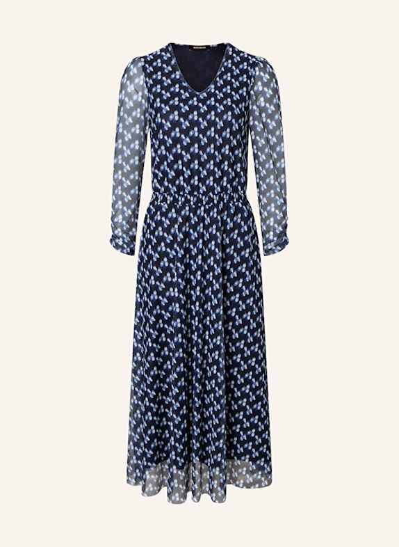 MORE & MORE Mesh-Kleid DUNKELBLAU/ WEISS