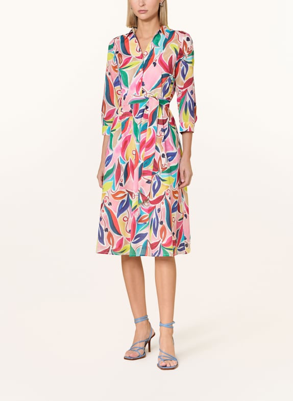 MORE & MORE Kleid mit 3/4-Arm ROSA/ PINK/ PETROL