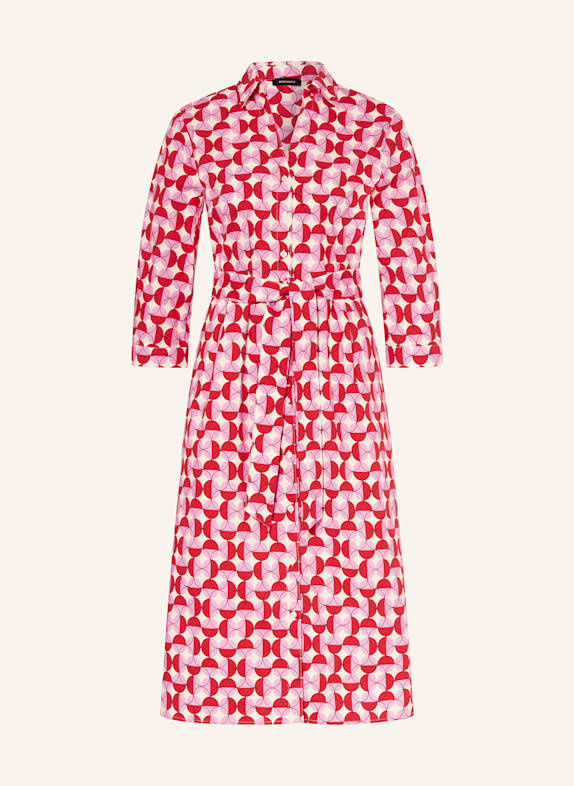 MORE & MORE Hemdblusenkleid mit 3/4-Arm PINK/ ROT/ ECRU