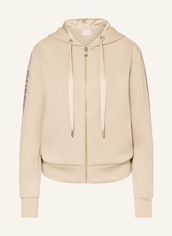 GUESS Sweat jacket with decorative gems BEIGE