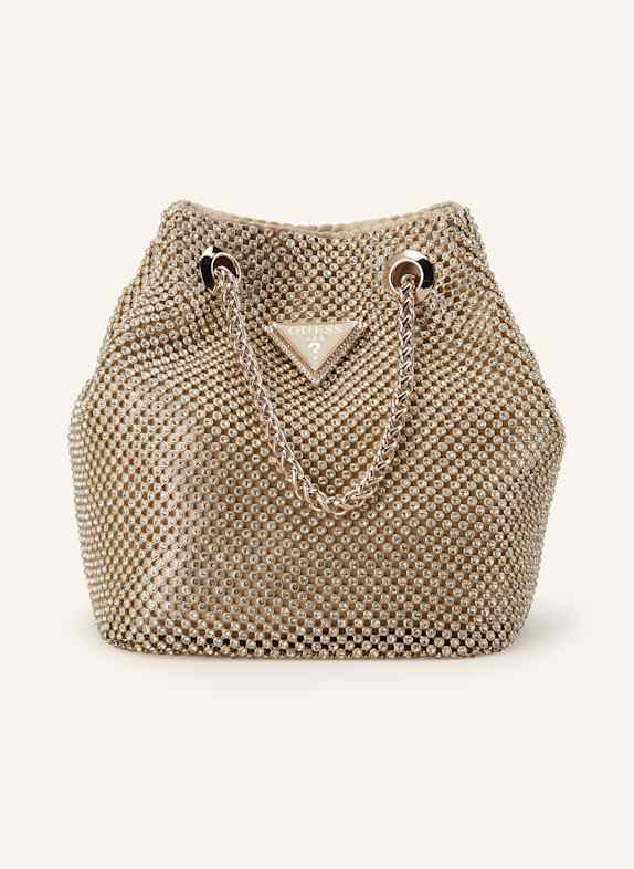 GUESS Beuteltasche ZALINA mit Schmucksteinen GOLD