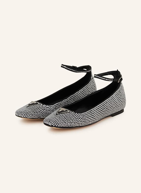 GUESS Slingballerinas mit Schmucksteinen SILBER/ SCHWARZ