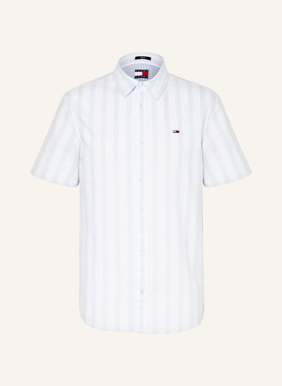 TOMMY JEANS Kurzarm-Hemd Regular Fit HELLBLAU/ WEISS