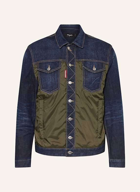 DSQUARED2 Jacke im Materialmix DUNKELBLAU/ KHAKI
