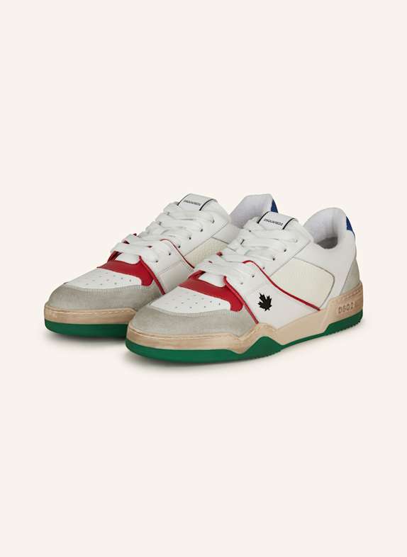 DSQUARED2 Sneaker SPIKER WEISS/ ROT/ GRÜN
