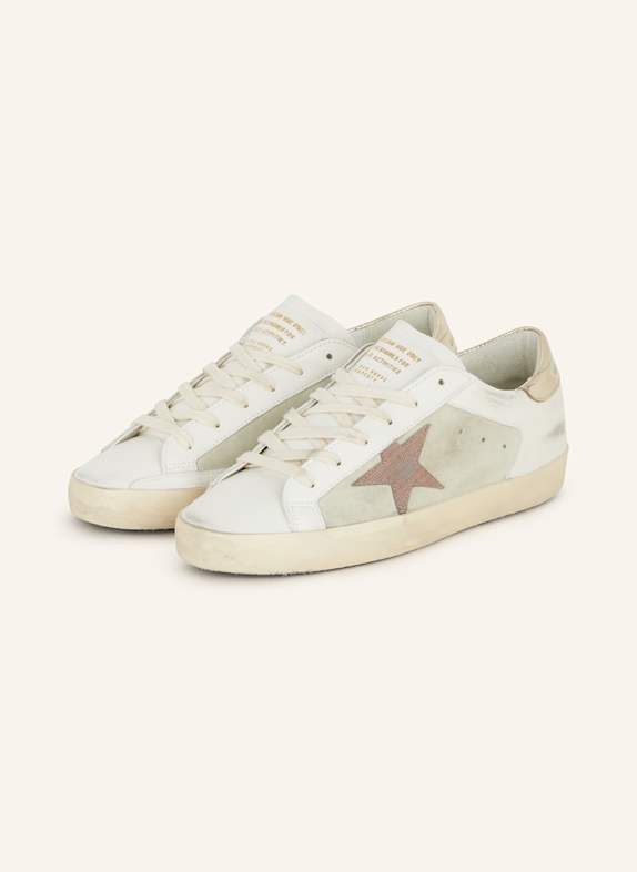 GOLDEN GOOSE Sneakers SUPER-STAR WHITE/ LIGHT GREEN/ BROWN