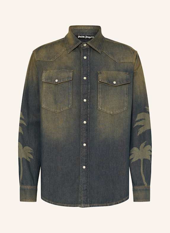 Palm Angels Denim shirt Brown - Grey