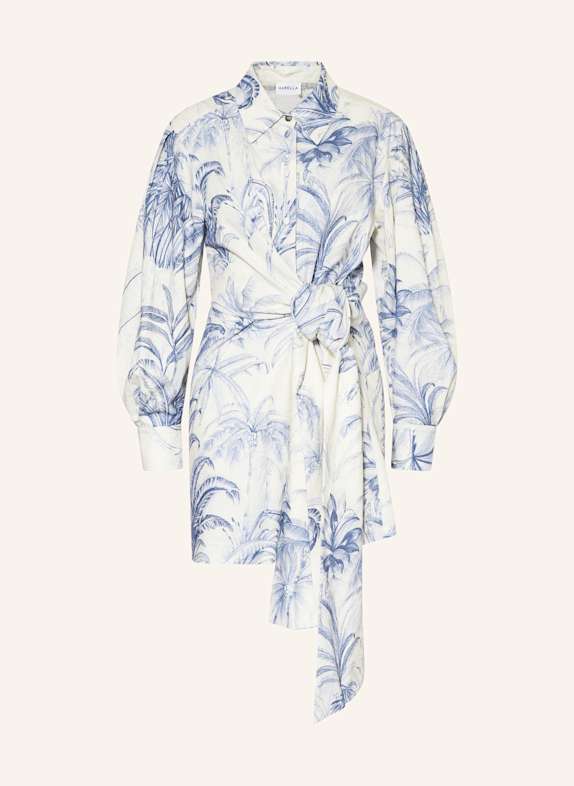 MARELLA Hemdblusenkleid mit Leinen BLAU/ ECRU