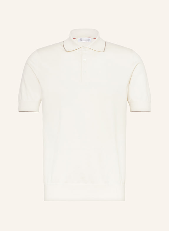 BRUNELLO CUCINELLI Strick-Poloshirt HELLBRAUN