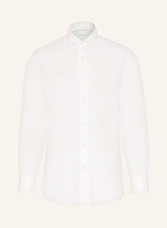 BRUNELLO CUCINELLI Leinenhemd Basic Fit WEISS