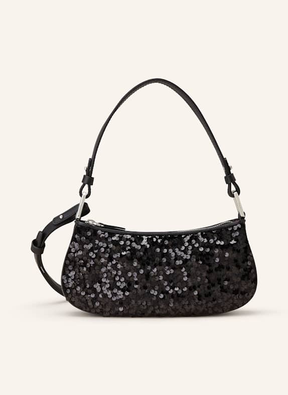 COCCINELLE Handtasche mit Pailletten SCHWARZ
