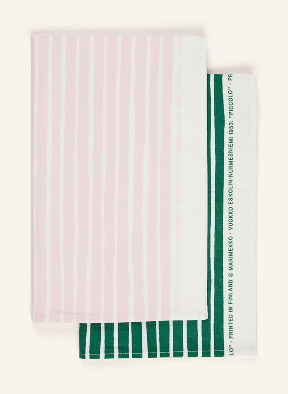 marimekko 2er-Set Geschirrtücher PICCOLO GRÜN/ WEISS/ HELLROSA