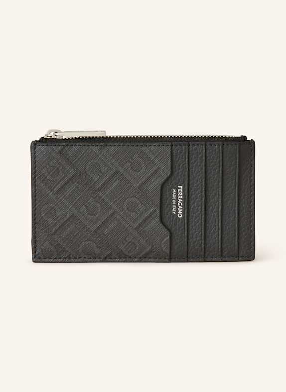 FERRAGAMO Saffiano-Kartenetui DUNKELGRAU