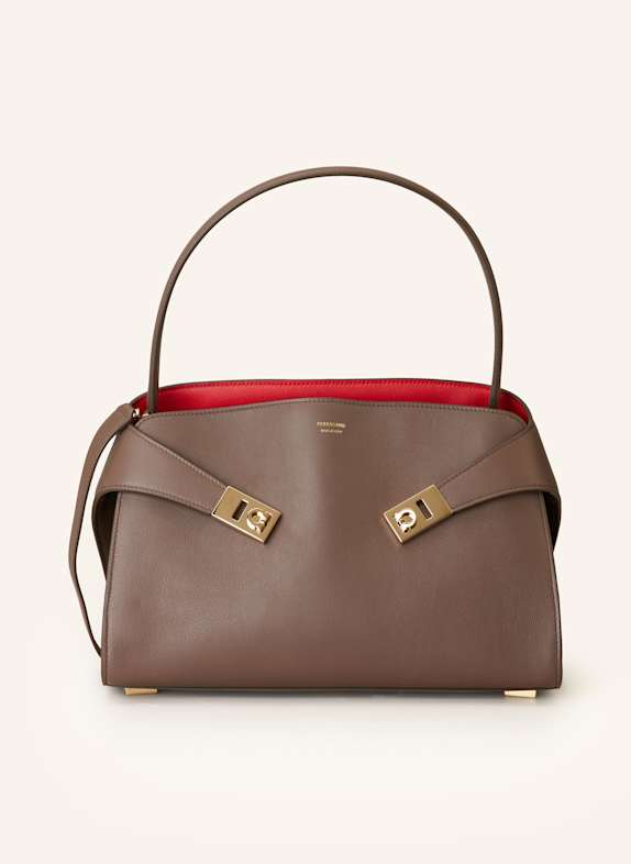 FERRAGAMO Schultertasche HUG TAUPE