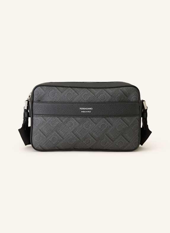 FERRAGAMO Umhängetasche DUNKELGRAU/ SCHWARZ