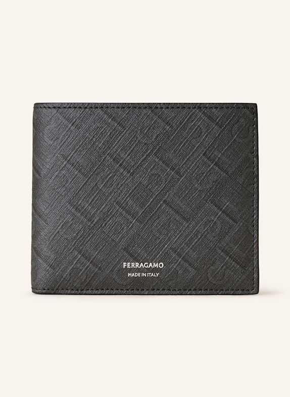 FERRAGAMO Saffiano-Geldbörse DUNKELGRAU