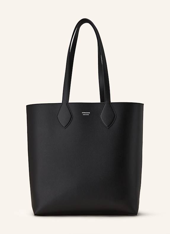 FERRAGAMO Shopper zum Wenden mit Pouch SCHWARZ/ GRAU