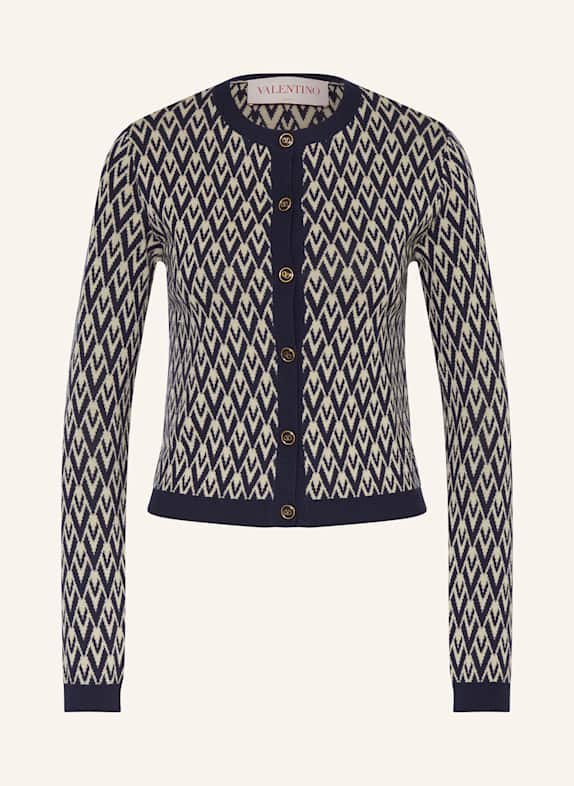 VALENTINO Strickjacke MOSSI CREME/ DUNKELBLAU