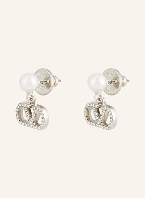 VALENTINO GARAVANI Ohrstecker VLOGO SIGNATURE PEARL SILBER/ WEISS