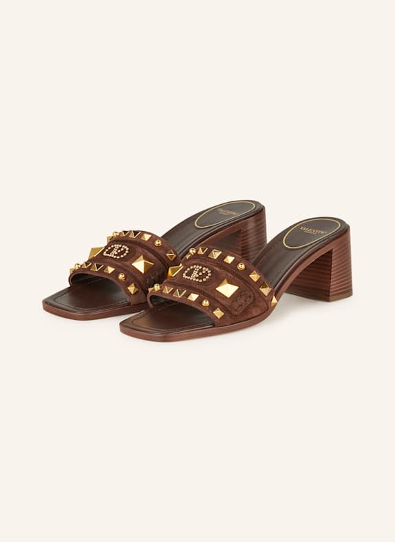 VALENTINO GARAVANI Mules VG PLASTER CASTER mit Nieten BRAUN