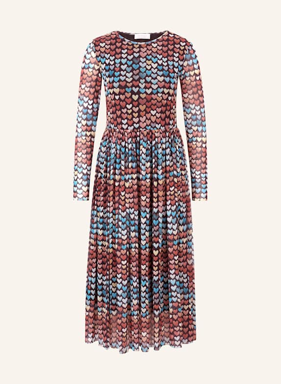 Rich & Royal Mesh-Kleid DUNKELBLAU/ HELLROT/ HELLGELB
