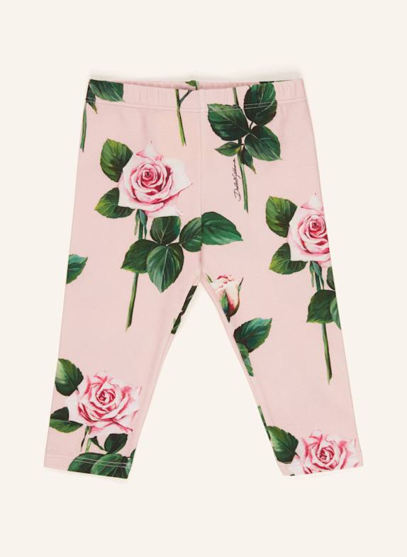 DOLCE & GABBANA Leggings ROSA/ DUNKELGRÜN