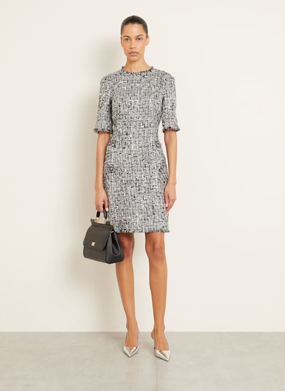 DOLCE & GABBANA Bouclé dress RACHEL BLACK/ WHITE/ SILVER