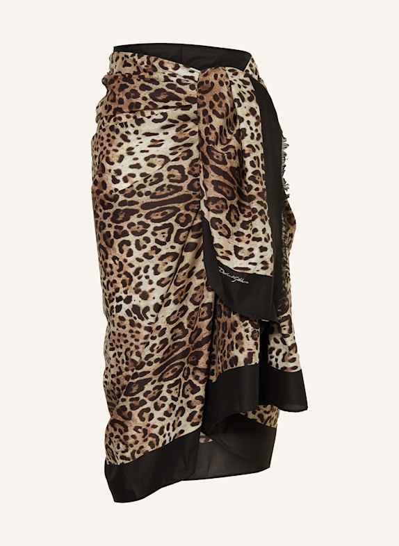 DOLCE & GABBANA Sarong BLACK/ WHITE/ BROWN