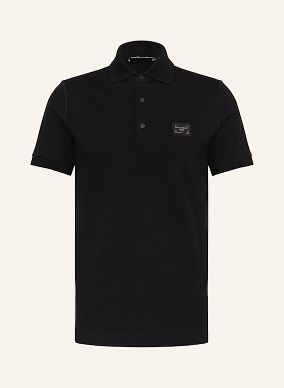 DOLCE & GABBANA Piqué-Poloshirt SCHWARZ