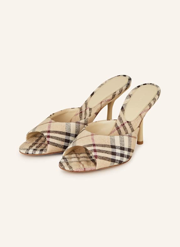 BURBERRY Mules MEWS HELLBRAUN/ DUNKELBRAUN/ DUNKELROT