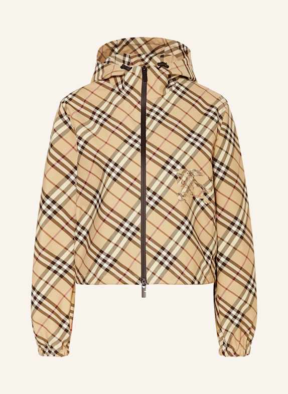 BURBERRY Jacke BEIGE/ DUNKELBRAUN/ ROT