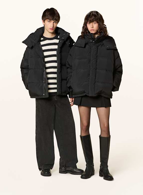 WRSTBHVR DAVE down jacket with detachable hood BLACK