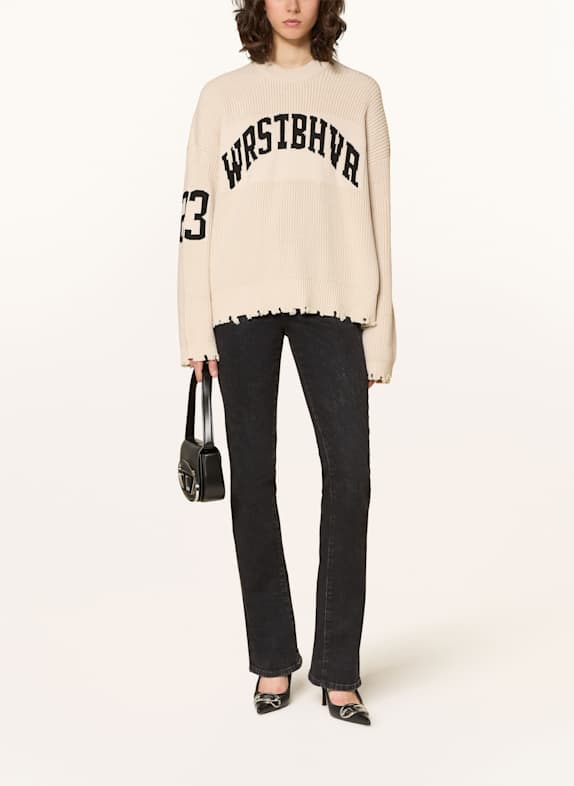 WRSTBHVR trui BEIGE / ZWART