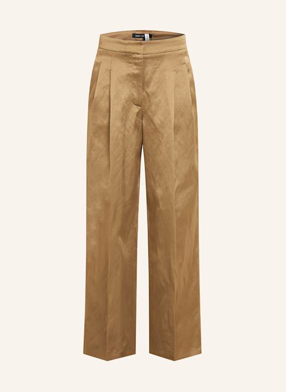 IRIS von ARNIM Satinhose LAINIE mit Leinen BEIGE