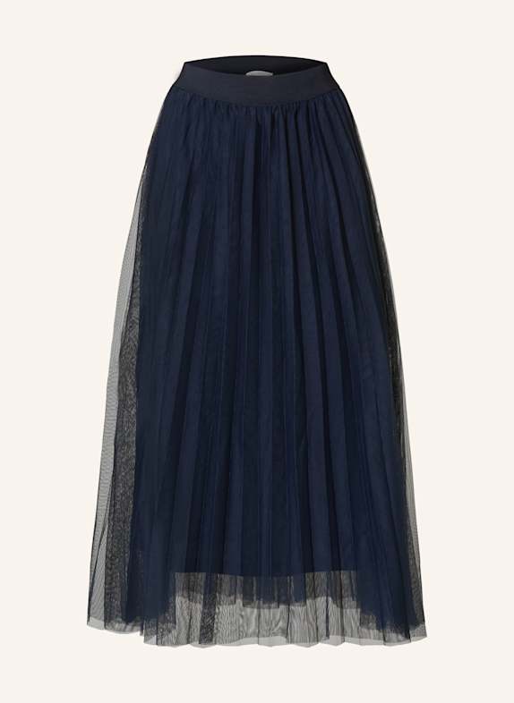 BETTY&CO Plisseerock aus Mesh DUNKELBLAU