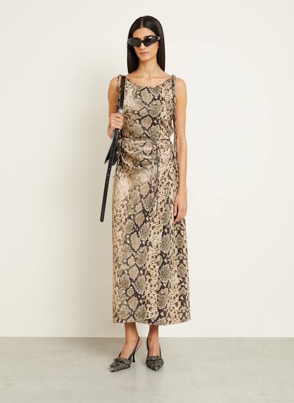 Acne Studios Wrap dress CREAM / DARK BROWN