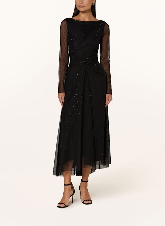TALBOT RUNHOF Cocktailkleid mit Schmucksteinen SCHWARZ