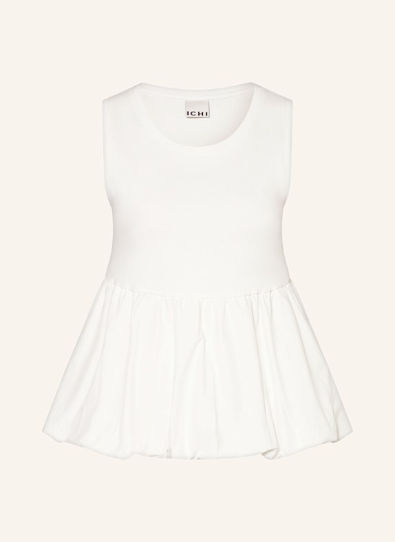 ICHI Top IHMALLIA im Materialmix ECRU