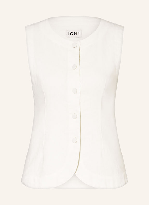 ICHI Weste IHLINNO mit Leinen ECRU