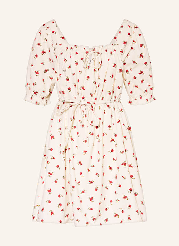 ICHI Kleid IHROSEY mit Rüschen ECRU/ ROT/ KHAKI