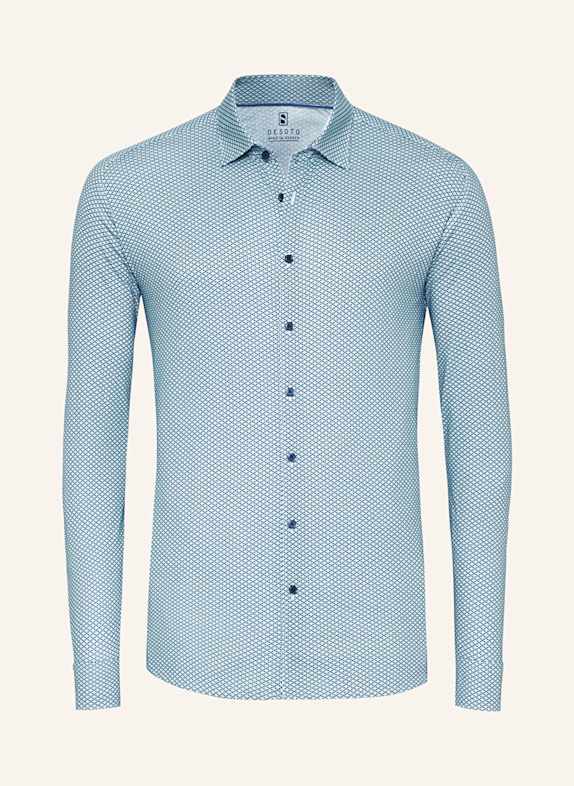 DESOTO Jerseyhemd Slim Fit DUNKELBLAU/ TÜRKIS/ HELLGRÜN