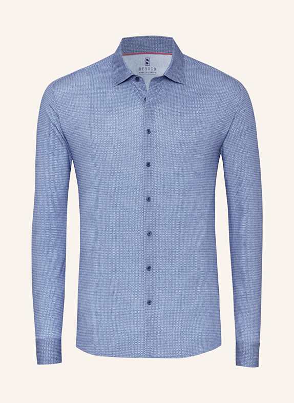 DESOTO Jerseyhemd Slim Fit DUNKELBLAU/ WEISS