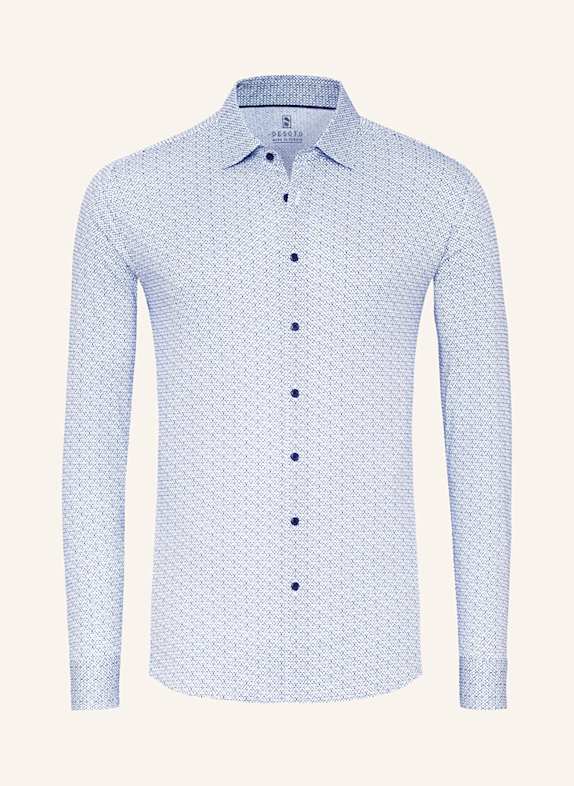 DESOTO Jerseyhemd Slim Fit WEISS/ BLAU/ GRAU